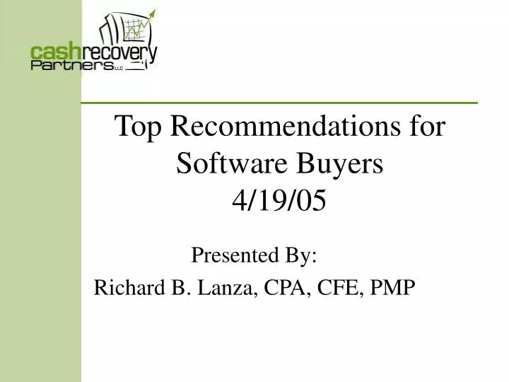 top recommendations for software buyers 4 19 05