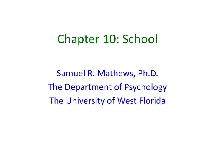 chapter 10 school