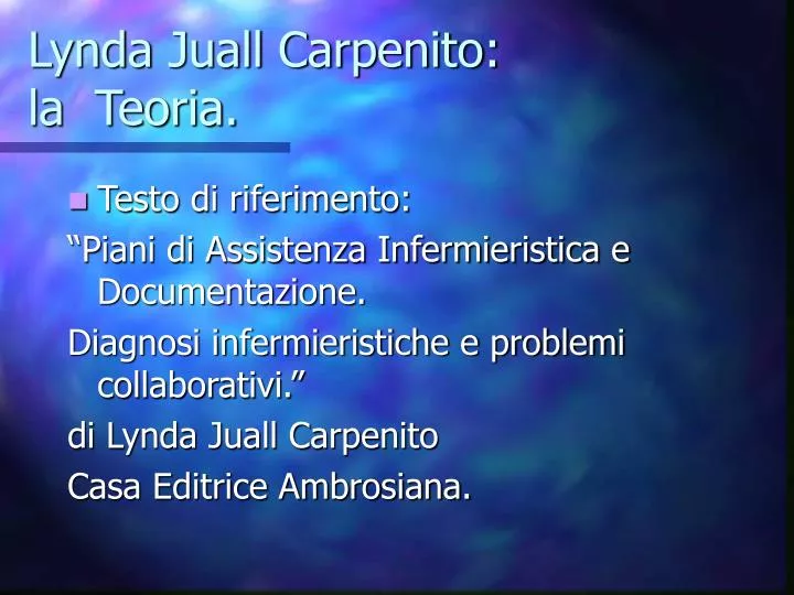 lynda juall carpenito la teoria