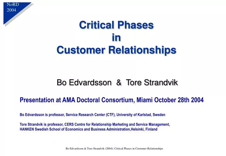 critical phases in customer relationships