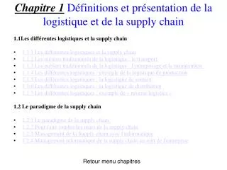 Chapitre 1 Définitions et présentation de la logistique et de la supply chain