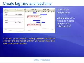 Create lag time and lead time