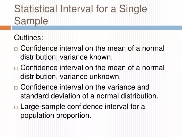 statistical interval for a single sample