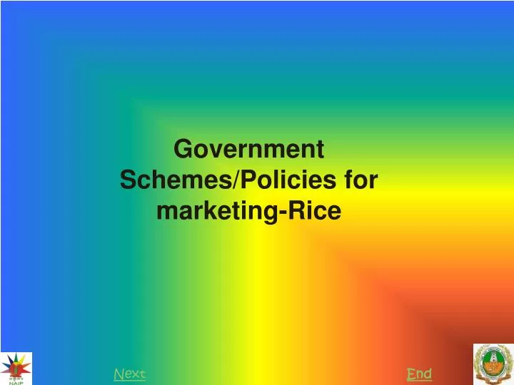government schemes policies for marketing rice