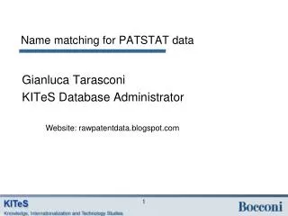 Name matching for PATSTAT data