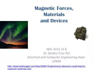 Magnetic Forces, Materials and Devices