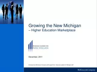 Growing the New Michigan – Higher Education Marketplace