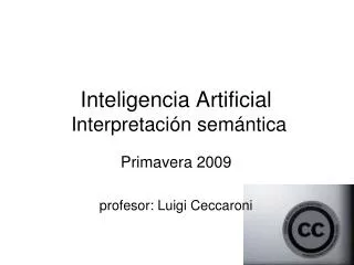 Inteligencia Artificial Interpretación semántica
