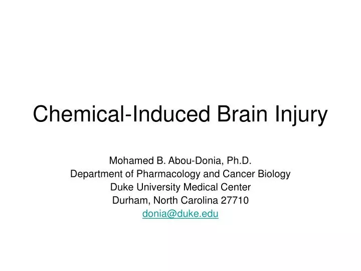 chemical induced brain injury