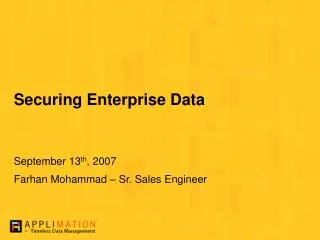 Securing Enterprise Data