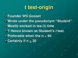 t test-origin