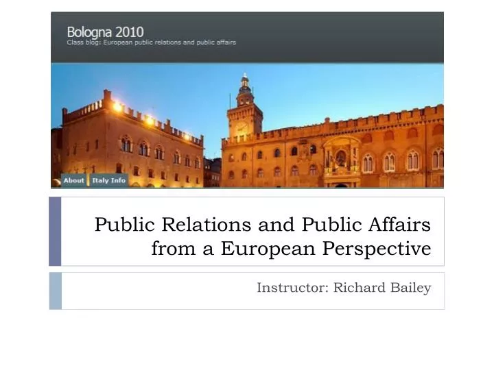 public relations and public affairs from a european perspective