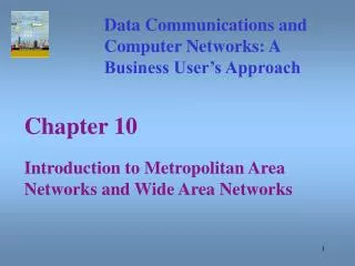 Chapter 10 Introduction to Metropolitan Area Networks and Wide Area Networks