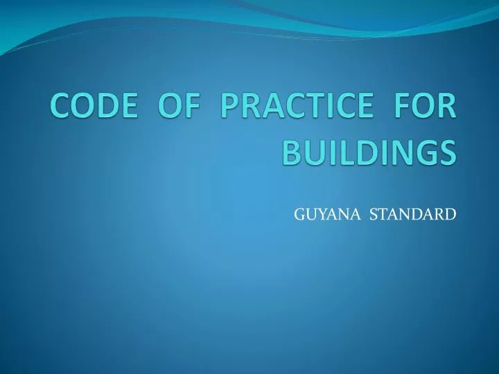 code of practice for buildings