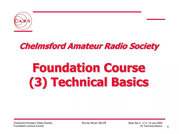 chelmsford amateur radio society foundation course 3 technical basics