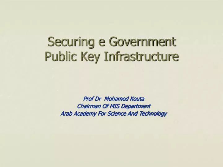 securing e government public key infrastructure