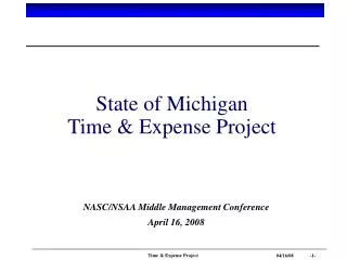 State of Michigan Time &amp; Expense Project