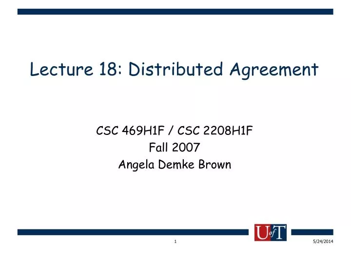 lecture 18 distributed agreement