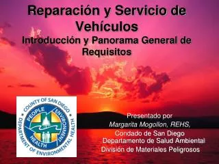 Reparación y Servicio de Vehículos Introducción y Panorama General de Requisitos