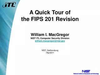 A Quick Tour of the FIPS 201 Revision