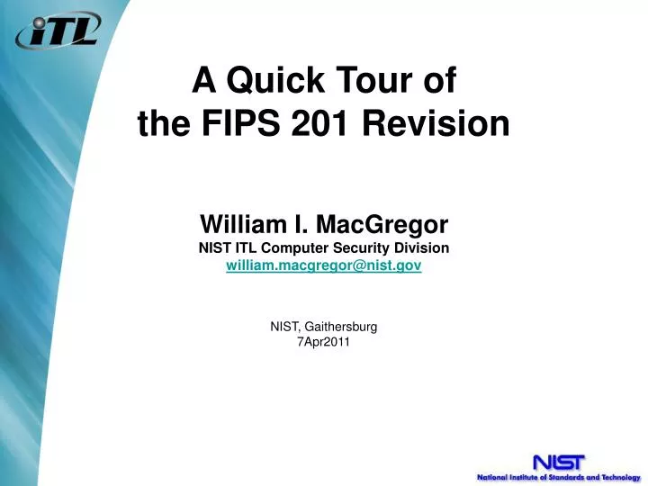 a quick tour of the fips 201 revision