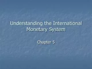 Understanding the International Monetary System