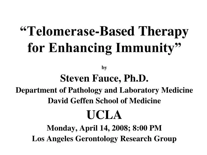 telomerase based therapy for enhancing immunity