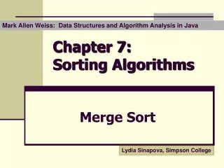 chapter 7 sor ting a lgorithms