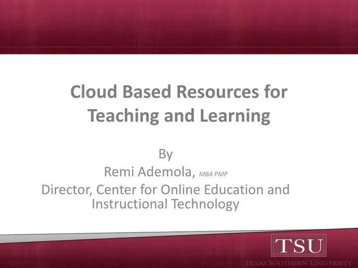 cloud based resources for teaching and learning