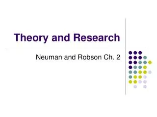Theory and Research