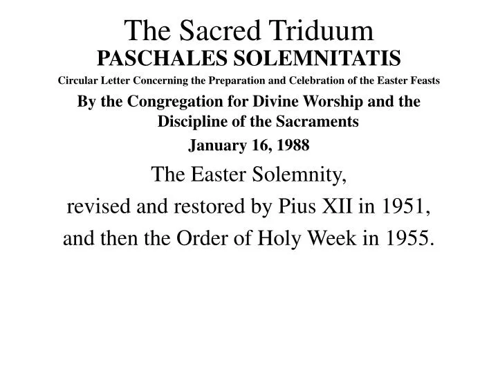 the sacred triduum