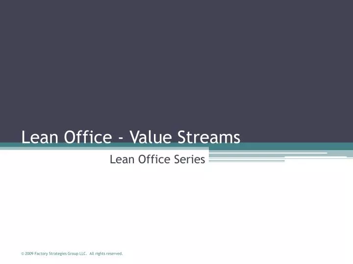 lean office value streams