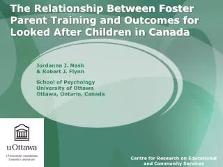 The Relationship Between Foster Parent Training and Outcomes for Looked After Children in Canada
