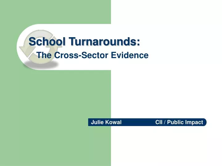 school turnarounds the cross sector evidence