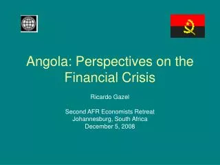 Angola: Perspectives on the Financial Crisis