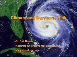 Climate and Hurricane Risk