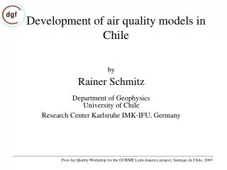 Development of air quality models in Chile