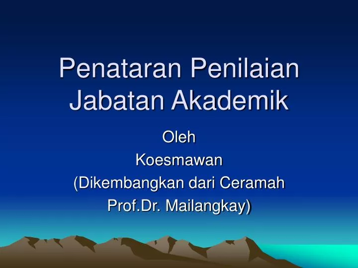 penataran penilaian jabatan akademik