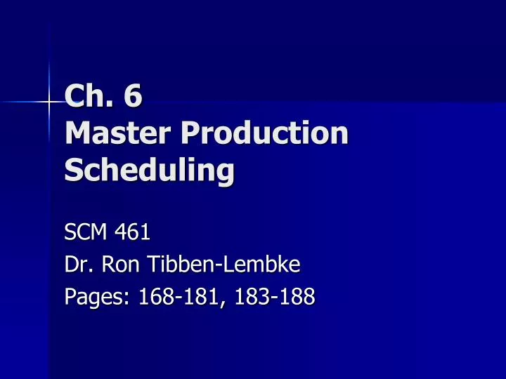 ch 6 master production scheduling
