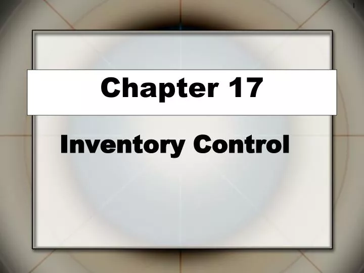 inventory control