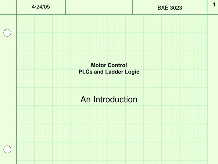 motor control plcs and ladder logic