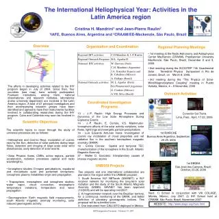 The International Heliophysical Year: Activities in the Latin America region