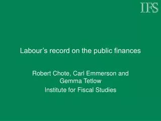 Labour’s record on the public finances