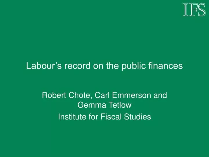 labour s record on the public finances