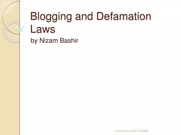 blogging and defamation laws
