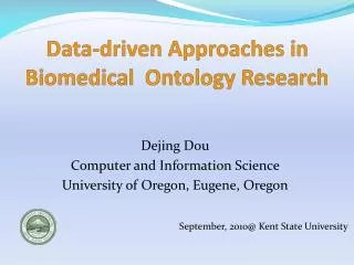 Data-driven Approaches in Biomedical Ontology Research