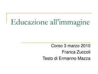 educazione all immagine