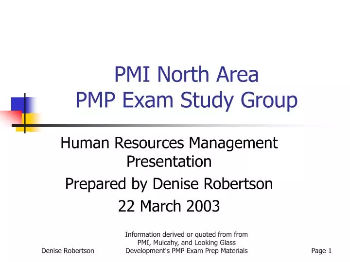 pmi north area pmp exam study group