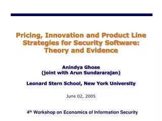 4 th Workshop on Economics of Information Security
