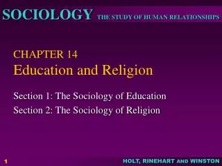 CHAPTER 14 Education and Religion